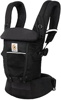Ergobaby Porte-Bébé Adapt pour nouveau-nés, dès la naissance, porte-bébé ergonomique 3 positions en Mesh SoftFlex pour portage ventral et dorsal, Onyx Black