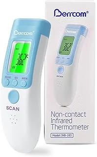 Berrcom Thermomètre Frontal Adulte, Thermomètre Médicale Bébé Infrarouge sans Contact 3 en 1 avec Lecture Instantanée, Commutateur °C/°F, Alarme de Fièvre