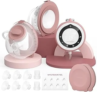 Momcozy V1 Pro Tire Lait Electrique - Forte puissance d'aspiration, Double pompe à lait portable mains libres avec 3 modes d'aspiration finement réglés & 15 niveaux, Pompe à lait électrique avec Rouge