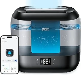 Dreo Smart Humidificateur pour chambre à coucher, Top Fill 4L Humidificateur de brume fraîche surdimensionné avec diffuseur d'huile et veilleuse, 32H d'autonomie, Silencieux pour la maison, le bureau