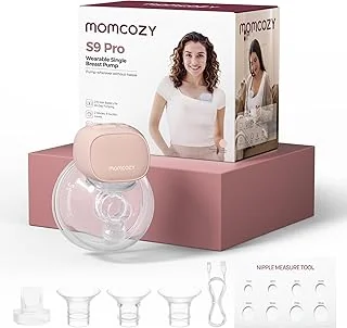 Momcozy S9 Pro Tire Lait Electrique Actualisé, Tire-lait Mains Libres Avec Batterie à Longue Durée et écran LED, Tire Lait Portable Avec 2 Modes et 9 Niveaux - 24mm (Rose, 1 Pack)