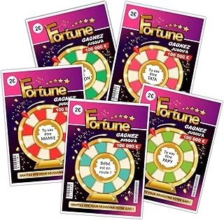 6 Cartes à gratter Annonce Grossesse Papy Mamie Tonton Tata Bébé est en route | FORTUNE | Annonce bébé naissance | Cartes annonce grossesse à gratter (6 Cartes Annonce Famille)