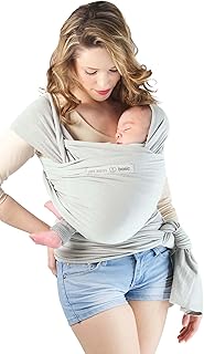 Love Radius BASIC Coton BIO - Naissance à 9 kg - Echarpe de portage extensible - Réglage facile 1 noeud préalable pour mettre et sortir bébé - Portage ventral - Porte bébé mains libres - Perle