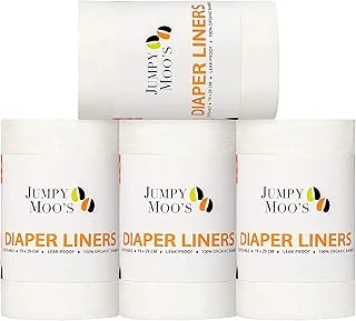 Doublures de Couche Biodégradables sans Parfum pour couches lavables bebe | 100% Bambou, Sans Chlore & Teinture, Hautement Absorbant | Jetable, Même dans les Toilettes (paquet de 4)