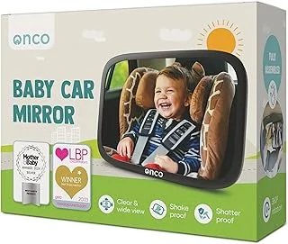 Onco Miroir Voiture Bébé Retroviseur - 100% Incassable, Miroir Bébé Voiture, Double Prix : Meilleure invention de voyage 2023 et Meilleur produit de sécurité 2024, Accessoire Voiture