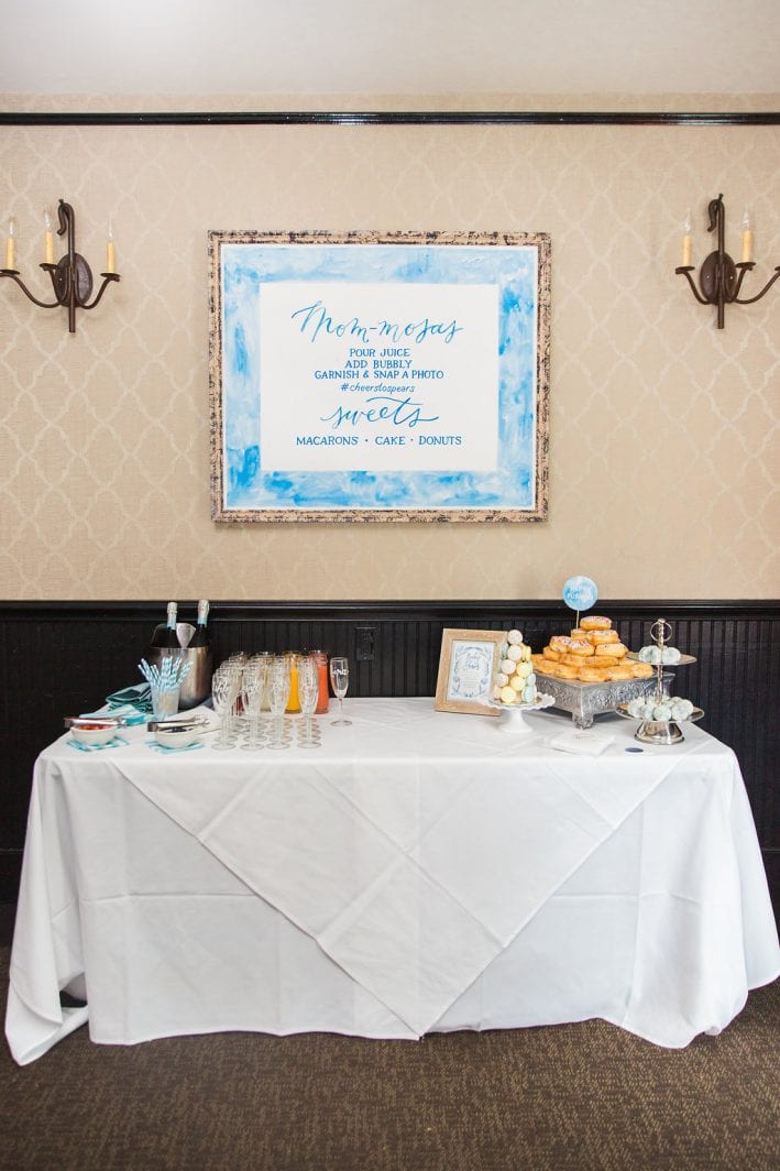 Bar à boissons pour baby shower