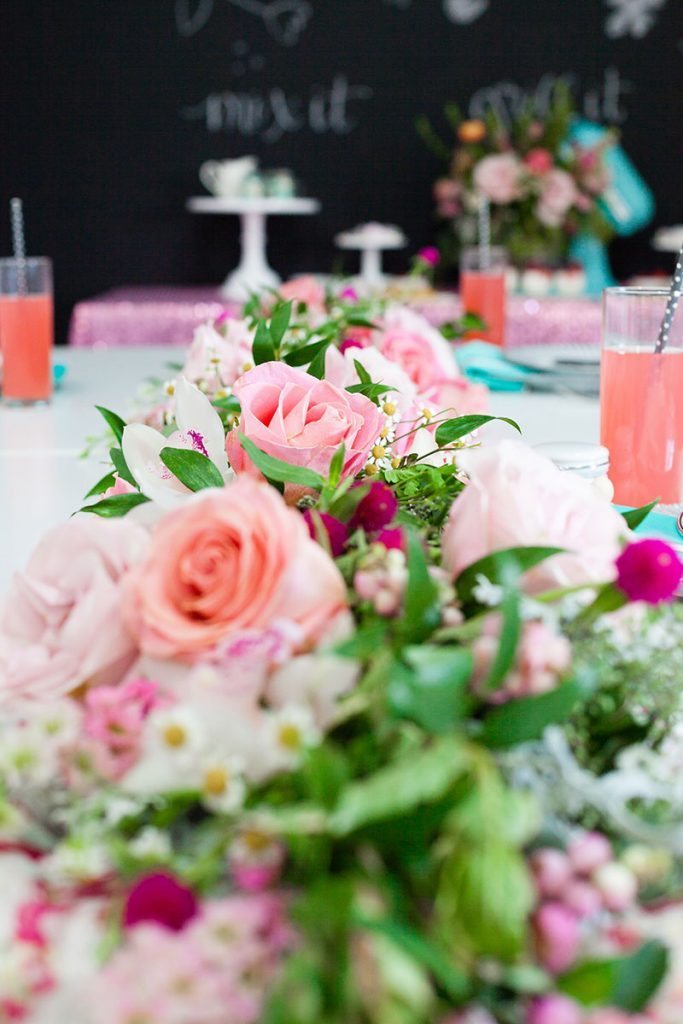 Décoration florale pour baby shower