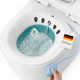 DEANIC Bain de Siège pour les Hemorroide, Pliable Sitz Bain Bassin Pour les Femmes Enceintes, Bain de Siege Toilette Intime, Bains de Siège Rond à Suspendre (Vert)