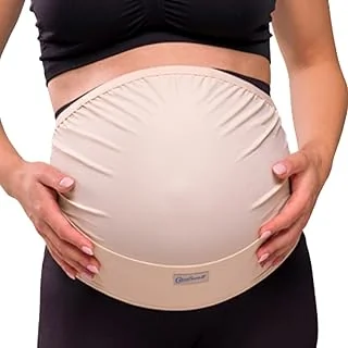 Carriwell Ceinture de Soutien Grossesse Deluxe Réglable | Ceinture de Soutien Abdominale Élastique & Respirante | Soulage les Douleurs Lombaires | Confortable, S’adapte à l’Évolution du Ventre | S/M