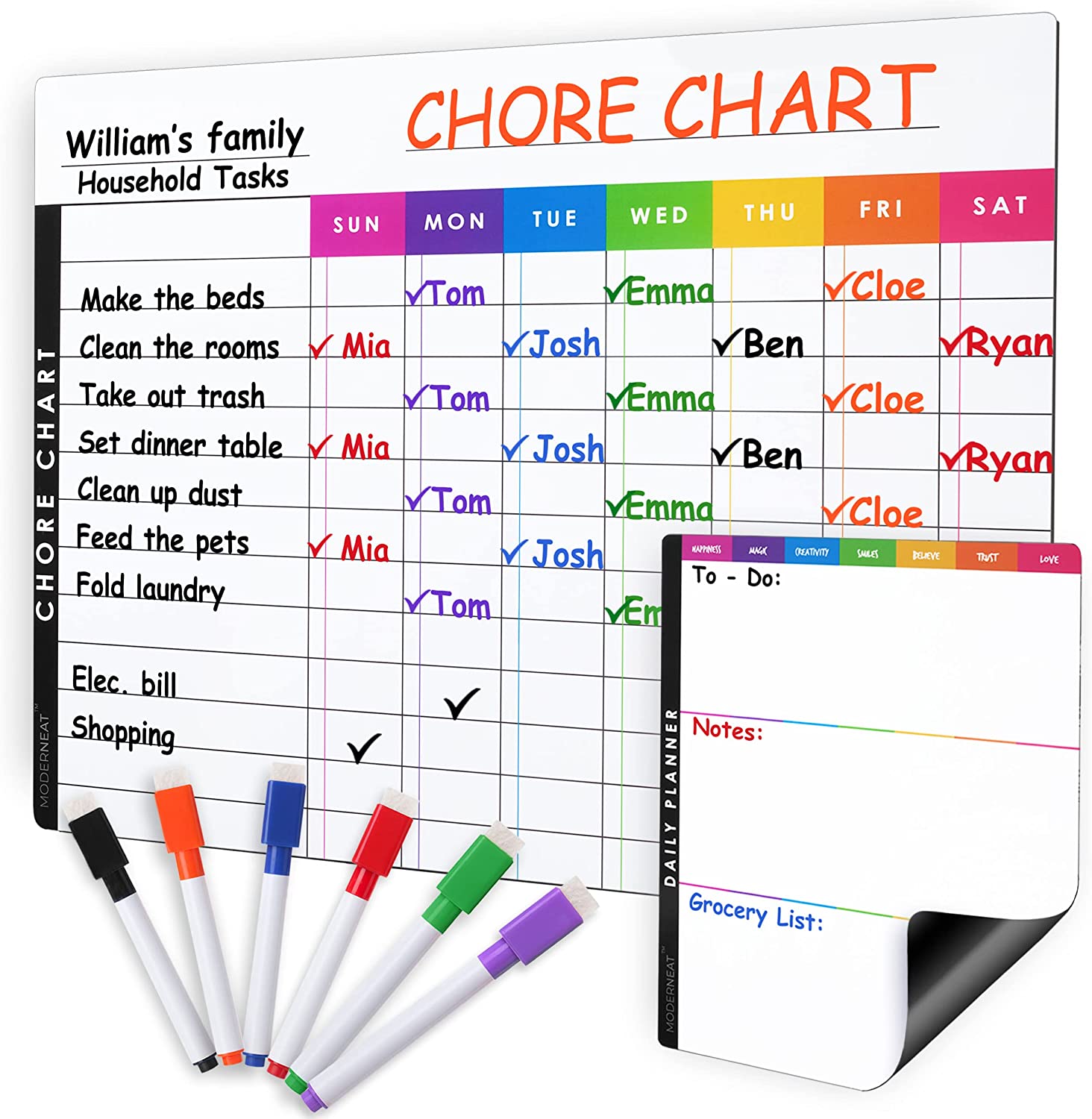 Tableau de corvées pour enfant