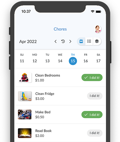 Application mobile de gestion des corvées