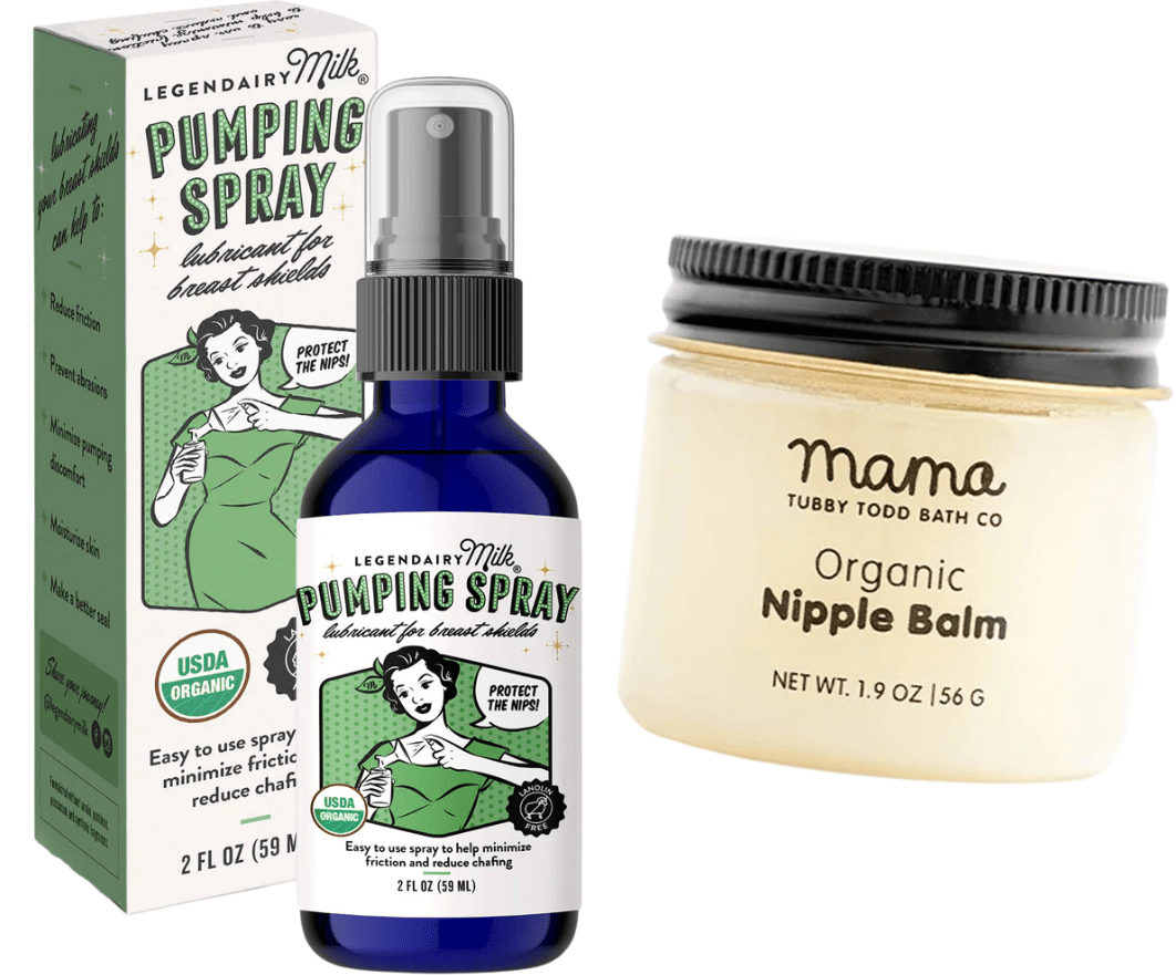 Spray de tirage et baume pour mamelons.