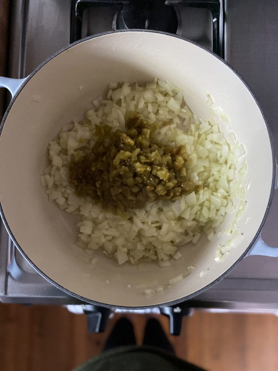 Ajout des piments verts doux