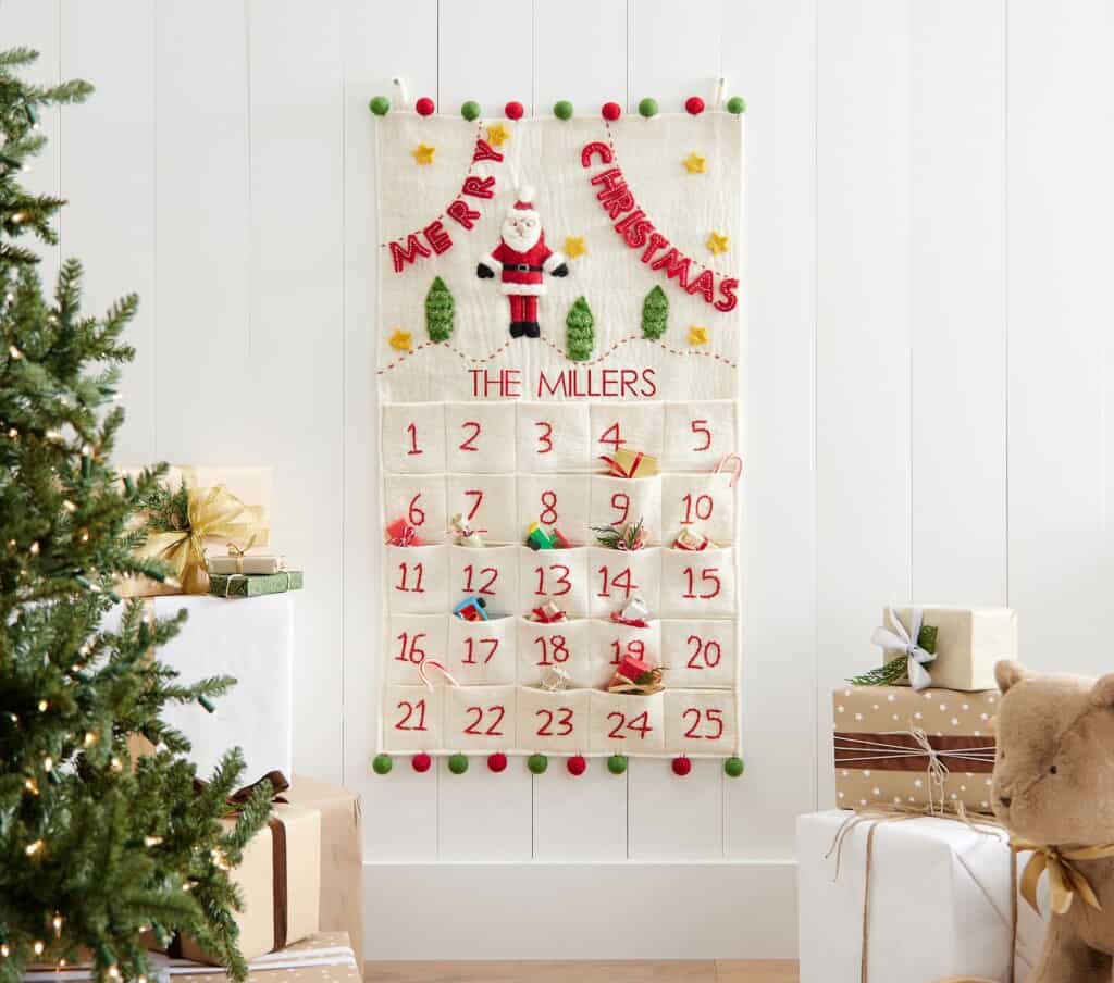 Calendrier Père Noël feutrine