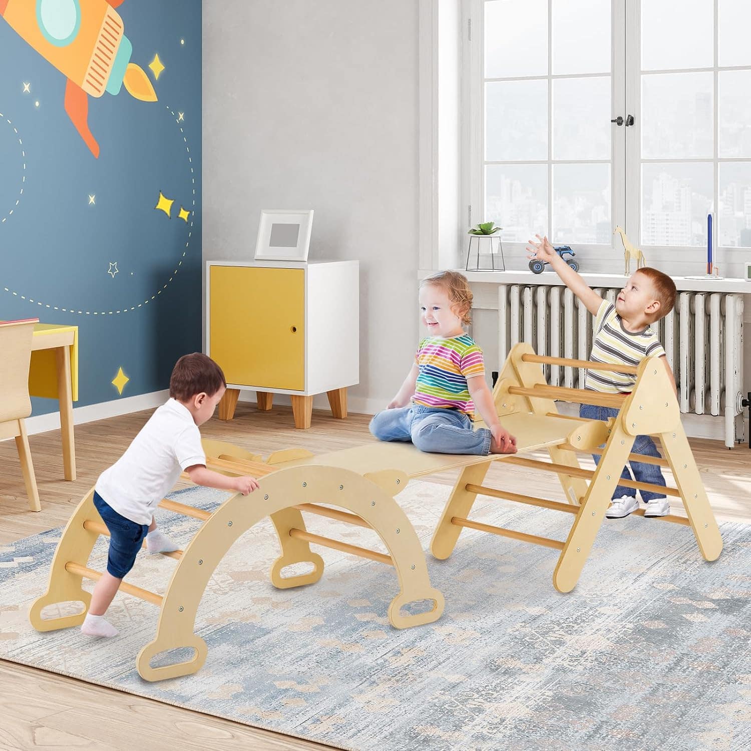 Structure d'escalade en bois