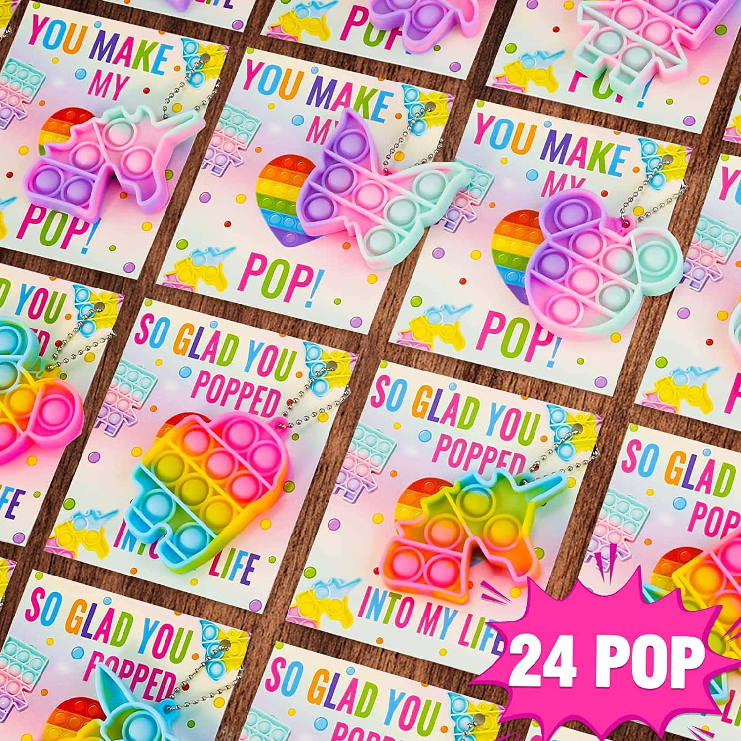 Porte-clés pop-it colorés