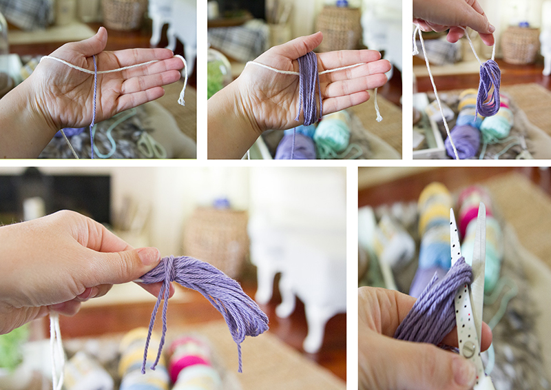 Étapes de fabrication des pompons en laine