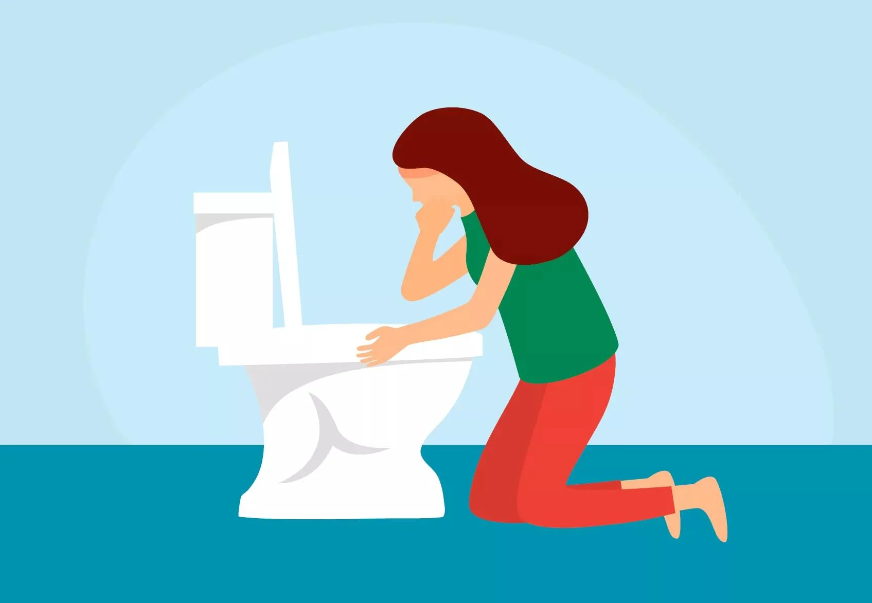 Femme enceinte souffrant de nausées matinales lors du premier trimestre de grossesse.