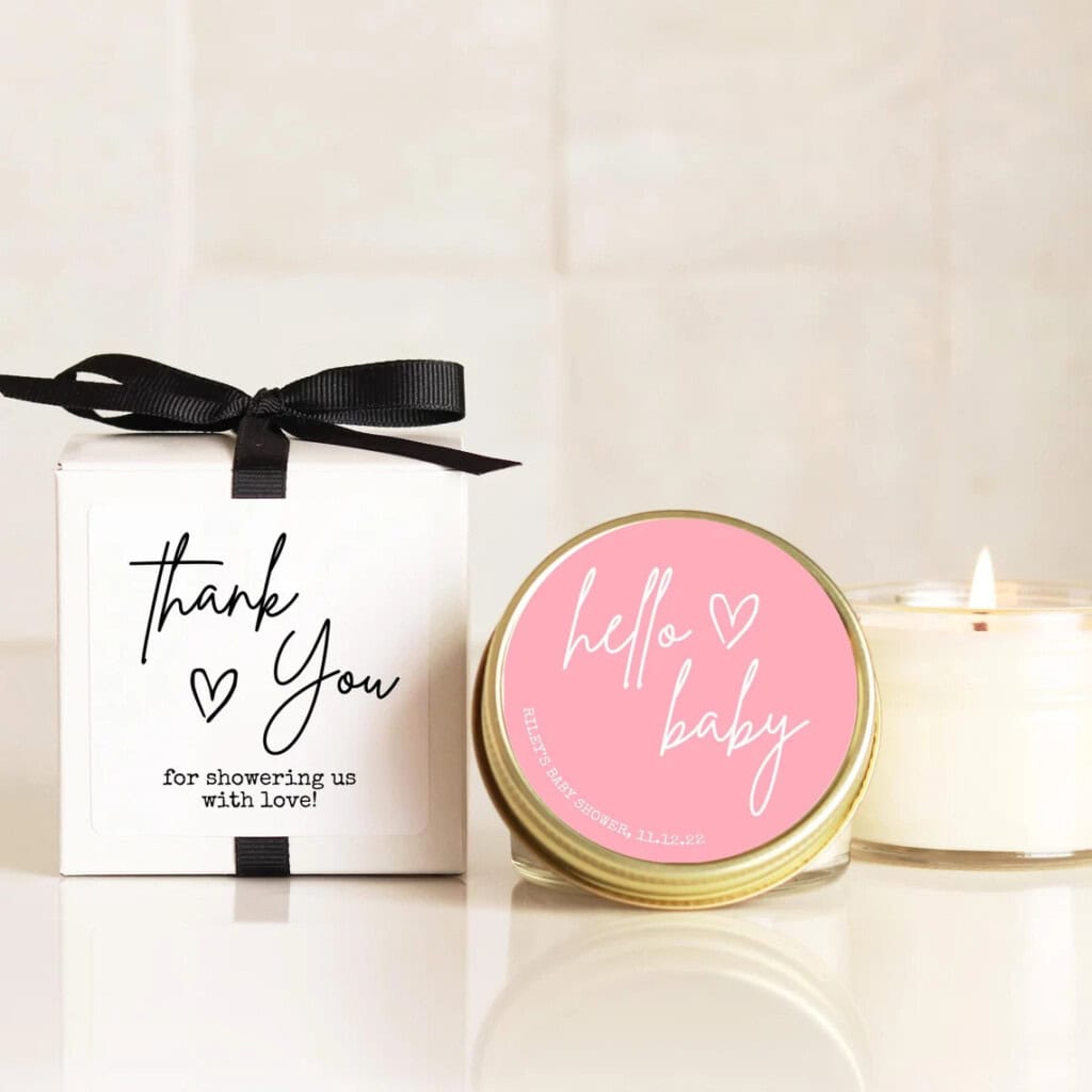 Bougie personnalisée pour baby shower