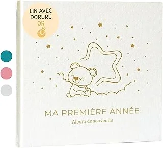 Livre de Naissance Bébé Ma Première Année | Album de Naissance et Livre Souvenir Bébé pour coller des photos et écrire | Album Photo Bebe avec stickers idéal comme Cadeau Naissance Fille et Garcon